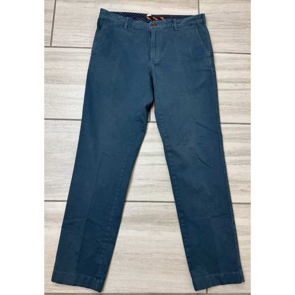 Brooks Brothers Red Fleece Men's 34x32 Pants Dark‎ Green Chino Cotton Blend - Picture 1 of 3